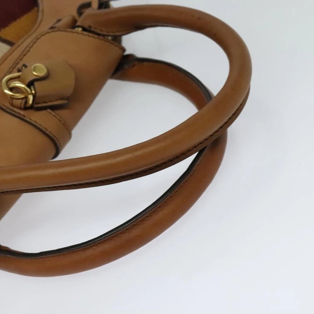BURBERRY Hand Bag Leather 2way Beige Auth 113749V - Picture 8 of 15
